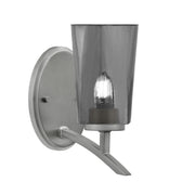 Toltec Kurve 9.5in 1-Light Uplight Wall Sconce | Modern Graphite and Smoke Bubble Glass | Bathroom & Hallway | 4.5 x 8.25 x 9.5 in | Model 3721-GP-262
