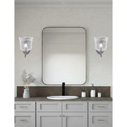 Toltec Kurve 7in 1-Light Uplight Wall Sconce | Modern Graphite and Clear Lava Glass | Bedroom & Hallway Accent Light | Model 3721-GP-4230