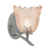Toltec Kurve 7in 1-Light Uplight Wall Sconce | Modern Graphite and Amber Lava Glass | Bedroom & Hallway Accent Light | Model 3721-GP-4233