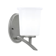 Toltec Kurve 5in 1-Light Uplight Wall Sconce | Modern Graphite and White Opal Glass | Bedroom & Hallway Accent Light | Model 3721-GP-5031