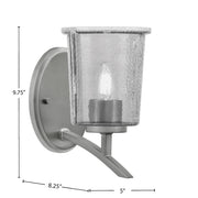 Toltec Kurve 5in 1-Light Uplight Wall Sconce | Modern Graphite and Smoke Bubble Glass | Bedroom & Hallway Accent Light | Model 3721-GP-5032