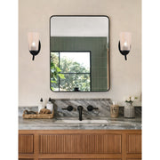 Toltec Kurve 9.5in 1-Light Uplight Wall Sconce | Modern Matte Black and Amber Gradient Glass | Bathroom & Hallway | Model 3721-MB-263