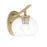 Toltec Kurve 202 1Lt Uplight Wall Sconce, Brass, 7" Clear Bubble - 3721-NAB-202