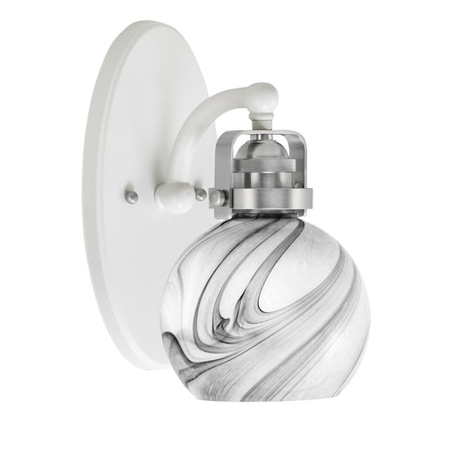 Toltec Kurve 1Lt Uplight Wall Sconce, Brass, 5.75" Clear Bubble