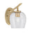 Toltec Kurve 1Lt Uplight Wall Sconce, Brass, 6" Smoke Bubble - 3721-NAB-4812