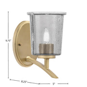 Toltec Kurve 1-Light Uplight Wall Sconce | New Age Brass and Smoke Bubble Glass | Bedroom & Hallway Accent Light | Model 3721-NAB-5032