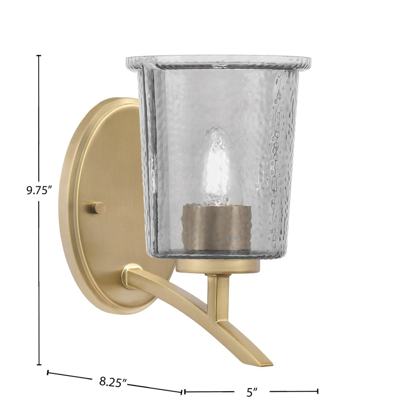 Toltec Kurve 1-Light Uplight Wall Sconce | New Age Brass and Smoke Bubble Glass | Bedroom & Hallway Accent Light | Model 3721-NAB-5032