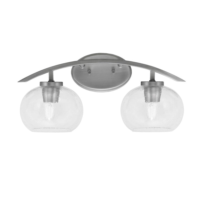 Toltec Kurve 202 2Lt Bath Bar, Graphite, 7" Clear Bubble - 3722-GP-202