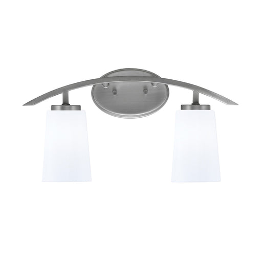Toltec Kurve 2-Light Bath Bar | Graphite and White Opal Glass | Bathroom & Vanity Lighting | 7.25 x 10.5 in | Model 3722-GP-261