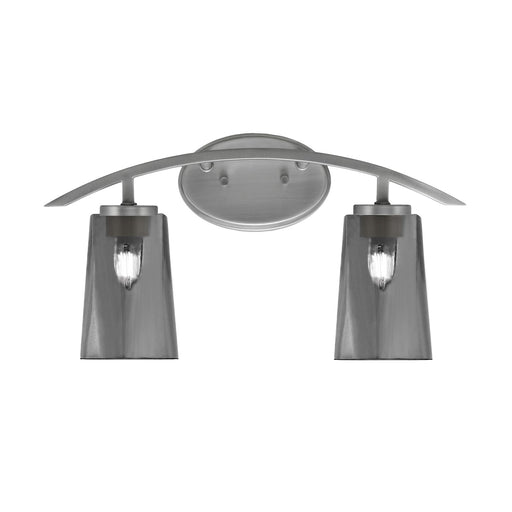 Toltec Kurve 2-Light Bath Bar | Graphite and Smoke Bubble Glass | Bathroom & Vanity Lighting | 7.25 x 10.5 in | Model 3722-GP-262