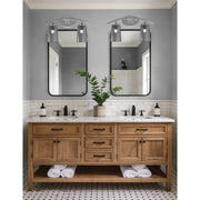 Toltec Kurve 2-Light Bath Bar | Graphite and Smoke Bubble Glass | Bathroom & Vanity Lighting | 7.25 x 10.5 in | Model 3722-GP-262