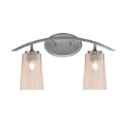 Toltec Kurve 10.5in 2-Light Bath Bar | Modern Graphite and Amber Gradient Glass | Bathroom Vanity | 7.25 x 10.5 in | Model 3722-GP-263