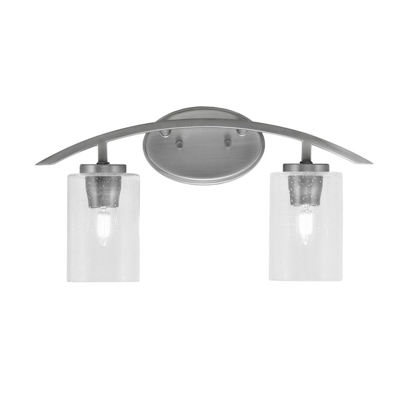 Toltec Kurve 2Lt Bath Bar, Graphite, 4" Clear Bubble - 3722-GP-300
