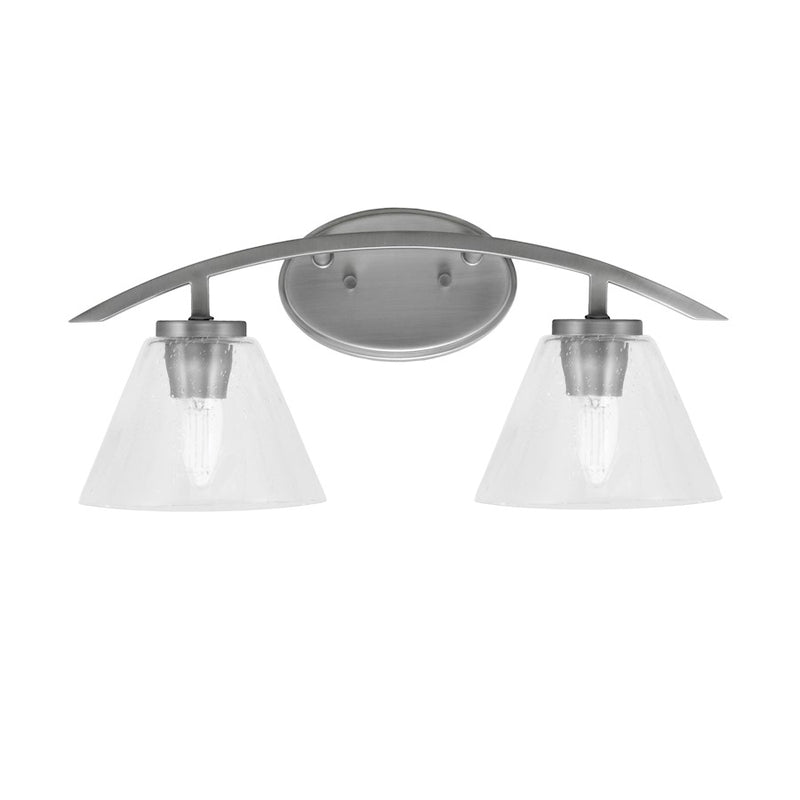 Toltec Kurve 2Lt Bath Bar, Graphite, 7" Clear Bubble - 3722-GP-302