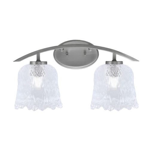 Toltec Kurve 2-Light Bath Bar | Modern Graphite Steel and Clear Lava Glass | Bathroom Vanity & Powder Room | 7.5 x 10.25 in | Model 3722-GP-4230