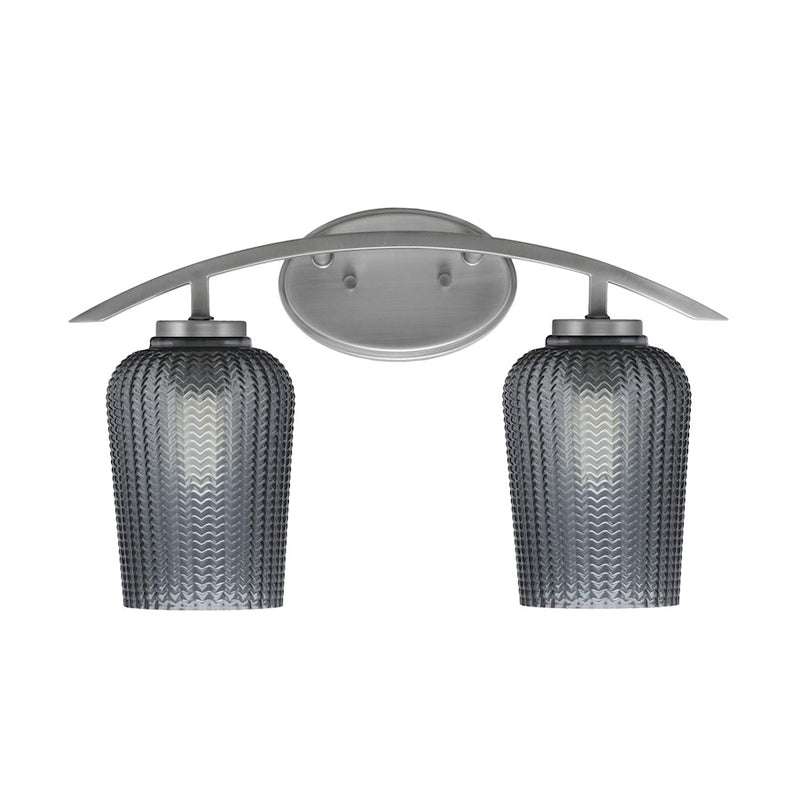 Toltec Kurve 2Lt Bath Bar, Graphite, 5" Smoke Textured - 3722-GP-4252