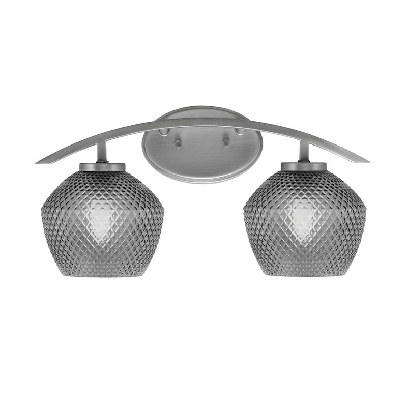 Toltec Kurve 4622 2Lt Bath Bar, Graphite, 6" Smoke Textured - 3722-GP-4622