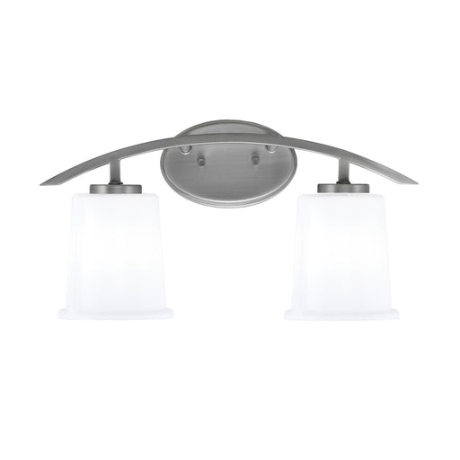 Toltec Kurve 9.5in 2-Light Bath Bar | Modern Graphite and White Opal Glass | Bathroom Vanity | 7 x 9.5 in | Model 3722-GP-5031
