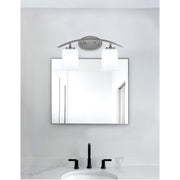 Toltec Kurve 9.5in 2-Light Bath Bar | Modern Graphite and White Opal Glass | Bathroom Vanity | 7 x 9.5 in | Model 3722-GP-5031