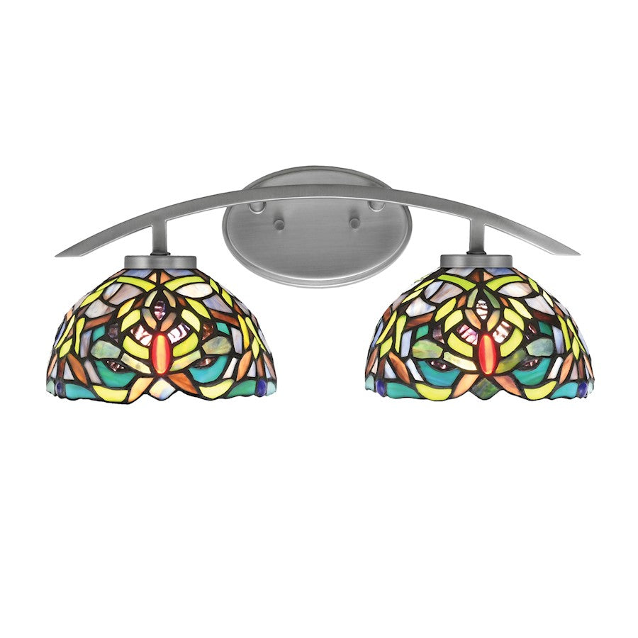 Toltec Kurve 2Lt Bath Bar, Graphite, 7" Kaleidoscope Art - 3722-GP-9905