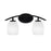 Toltec Kurve 2Lt Bath Bar, Black, 5" White Linen - 3722-MB-615