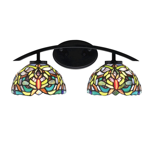 Toltec Kurve 2Lt Bath Bar, Black, 7" Kaleidoscope Art - 3722-MB-9905