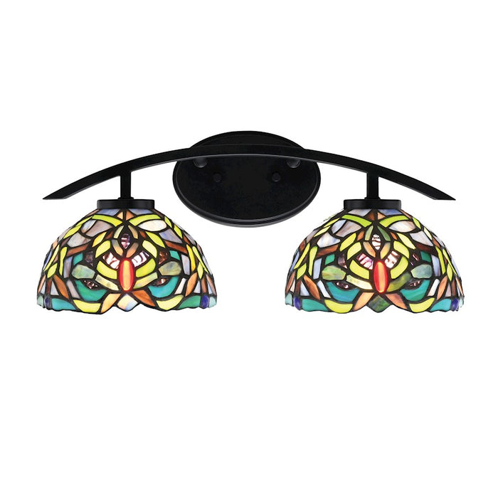 Toltec Kurve 2Lt Bath Bar, Black, 7" Kaleidoscope Art - 3722-MB-9905