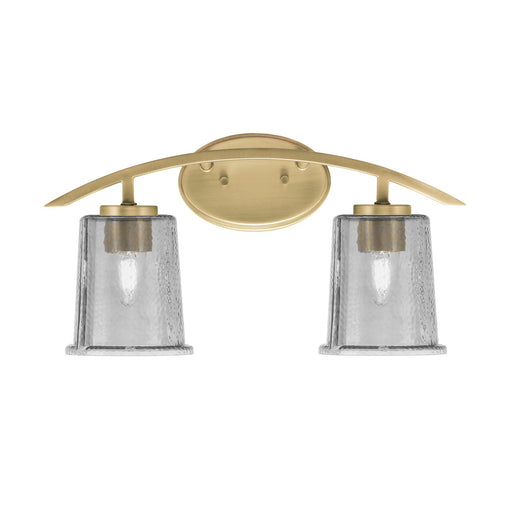 Toltec Kurve 2-Light Bath Bar | Modern New Age Brass and Smoke Bubble Glass | Bathroom & Powder Room Vanity Light | 7 x 9.5 in | Model 3722-NAB-5032