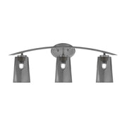 Toltec Kurve 3-Light Bath Bar | Graphite Steel and Smoke Bubble Glass | Bathroom Vanity & Powder Room | 7.25 x 10.5 in | Model 3723-GP-262