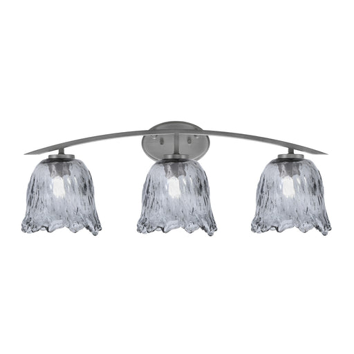 Toltec Kurve 3-Light Bath Bar | Graphite Finish and Smoke Lava Glass | Bathroom Vanity Light | 7.5 x 10.25 in | Model 3723-GP-4232