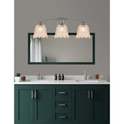 Toltec Kurve 3-Light Bath Bar | Graphite Finish and Amber Lava Glass | Bathroom Vanity Light | 7.5 x 10.25 in | Model 3723-GP-4233