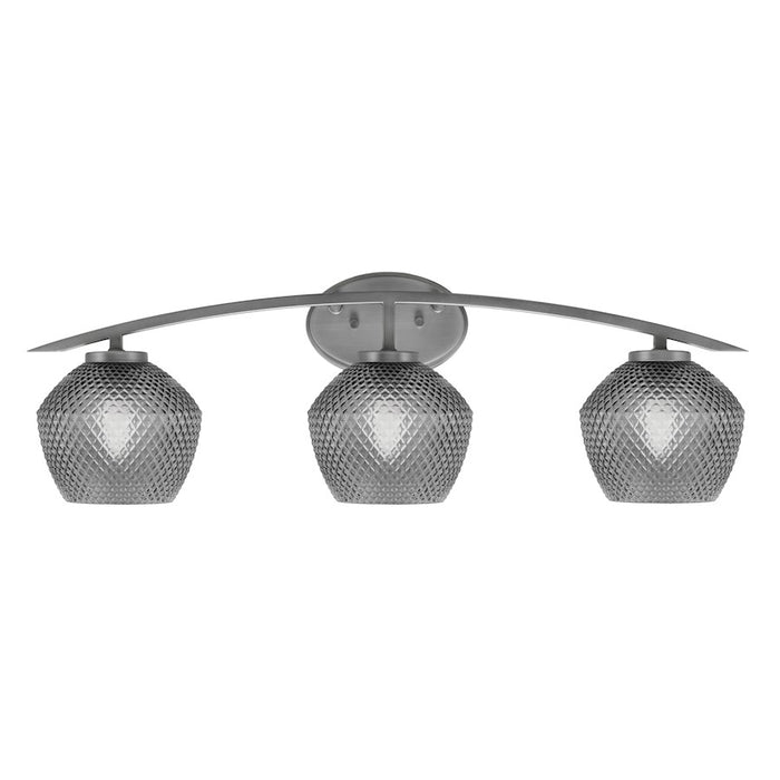 Toltec Kurve 4622 3Lt Bath Bar, Graphite, 6" Smoke Textured - 3723-GP-4622