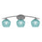 Toltec Kurve 3Lt Bath Bar, Graphite, 6" Turquoise Textured - 3723-GP-4625