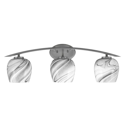 Toltec Kurve 3Lt Bath Bar, Graphite, 6" Onyx Swirl - 3723-GP-4819