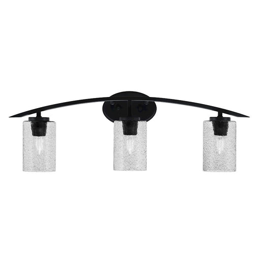 Toltec Kurve 3Lt Bath Bar, Black, 4" Smoke Bubble - 3723-MB-3002