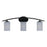 Toltec Kurve 3Lt Bath Bar, Black, 4" Gray Matrix - 3723-MB-4062