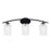 Toltec Kurve 3Lt Bath Bar, Black, 5" Clear Textured - 3723-MB-4250