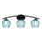 Toltec Kurve 4605 3Lt Bath Bar, Black, 6" Turquoise Textured - 3723-MB-4605