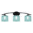 Toltec Kurve 4615 3Lt Bath Bar, Black, 6" Turquoise Textured - 3723-MB-4615