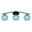 Toltec Kurve 3Lt Bath Bar, Black, 6" Turquoise Textured - 3723-MB-4625