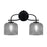 Toltec Kurve 3Lt Bath Bar, Black, 6" Onyx Swirl