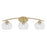 Toltec Kurve 202 3Lt Bath Bar, Brass, 7" Clear Bubble - 3723-NAB-202