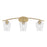 Toltec Kurve 3Lt Bath Bar, Brass, 5" Clear Bubble - 3723-NAB-210