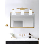 Toltec Kurve 3-Light Bath Bar | Contemporary New Age Brass and White Opal Glass | Bathroom Vanity & Powder Room | 7.25 x 10.5 in | Model 3723-NAB-261