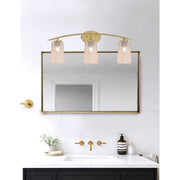 Toltec Kurve 3-Light Bath Bar | Contemporary New Age Brass and Amber Gradient Glass | Bathroom Vanity & Powder Room | 7.25 x 10.5 in | Model 3723-NAB-263