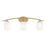 Toltec Kurve 3Lt Bath Bar, Brass, 4" White Marble - 3723-NAB-3001