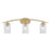 Toltec Kurve 3Lt Bath Bar, Brass, 4" Smoke Bubble - 3723-NAB-3002