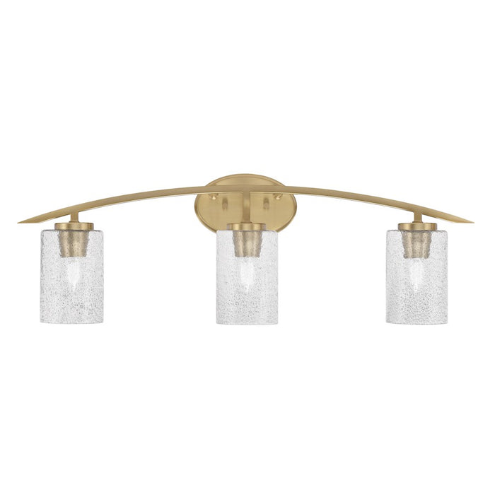 Toltec Kurve 3Lt Bath Bar, Brass, 4" Smoke Bubble - 3723-NAB-3002