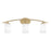 Toltec Kurve 3Lt Bath Bar, Brass, 4" White Muslin - 3723-NAB-310