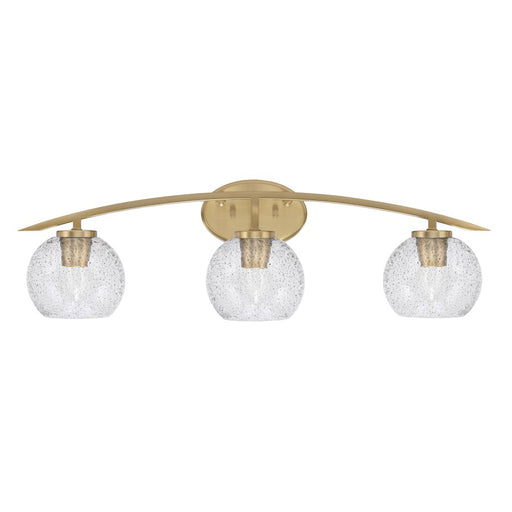 Toltec Kurve 3Lt Bath Bar, Brass, 5.75" Smoke Bubble - 3723-NAB-4102